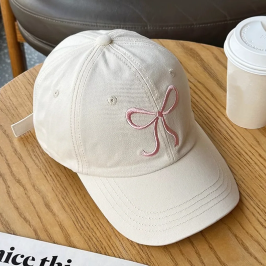 Embroidered Bow Cap Soft Fashion Baseball Cap