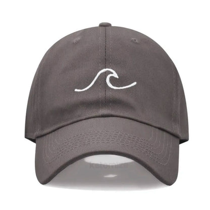 Men's Baseball Cap Women's Washed Cotton Waves Embroidery Embroidery Sport Golf Caps For Man