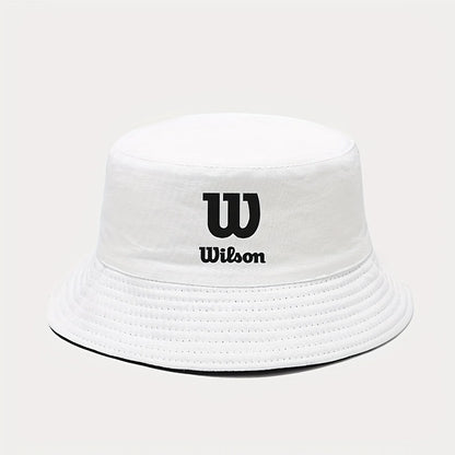 Wilson Logo Printed Bucket Hat Foldable Fisherman Cap For Men Women