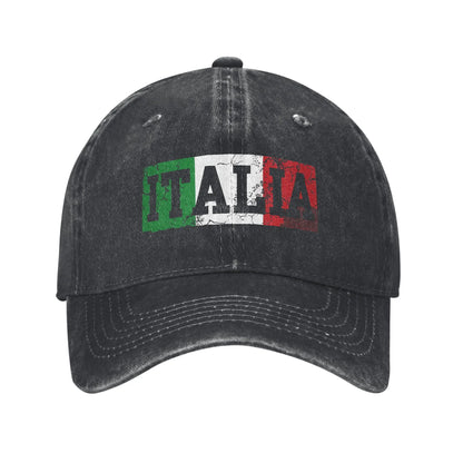 Italia Italian Flag Italy Distressed Sun Baseball Cap