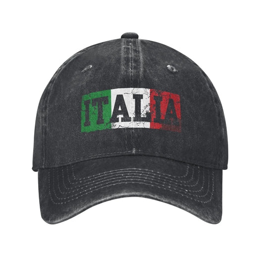 Italia Italian Flag Italy Distressed Sun Baseball Cap