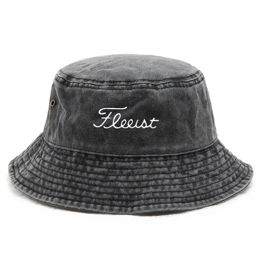 Vintage Washed Bucket Hat Logo Fishing Hat For Men Women