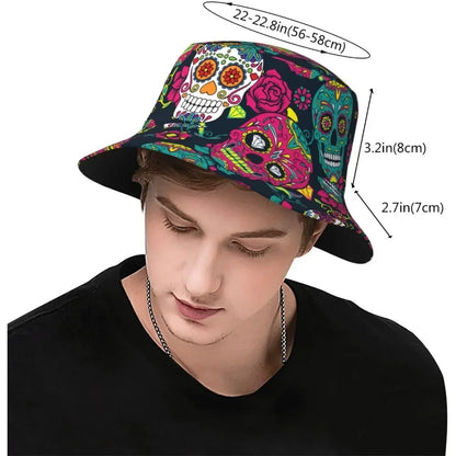 Mexican Skull Fisherman Cap Hip Hop Gorras Summer Unisex Printing Bucket Hat