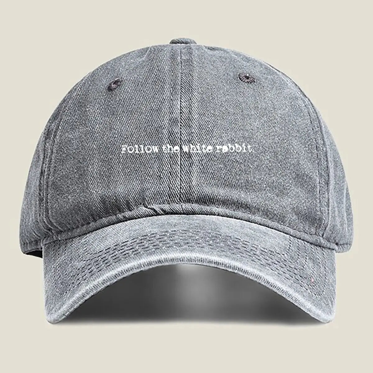 Follow the white rabbit Alice in Wonderland The Washed Baseball Cap