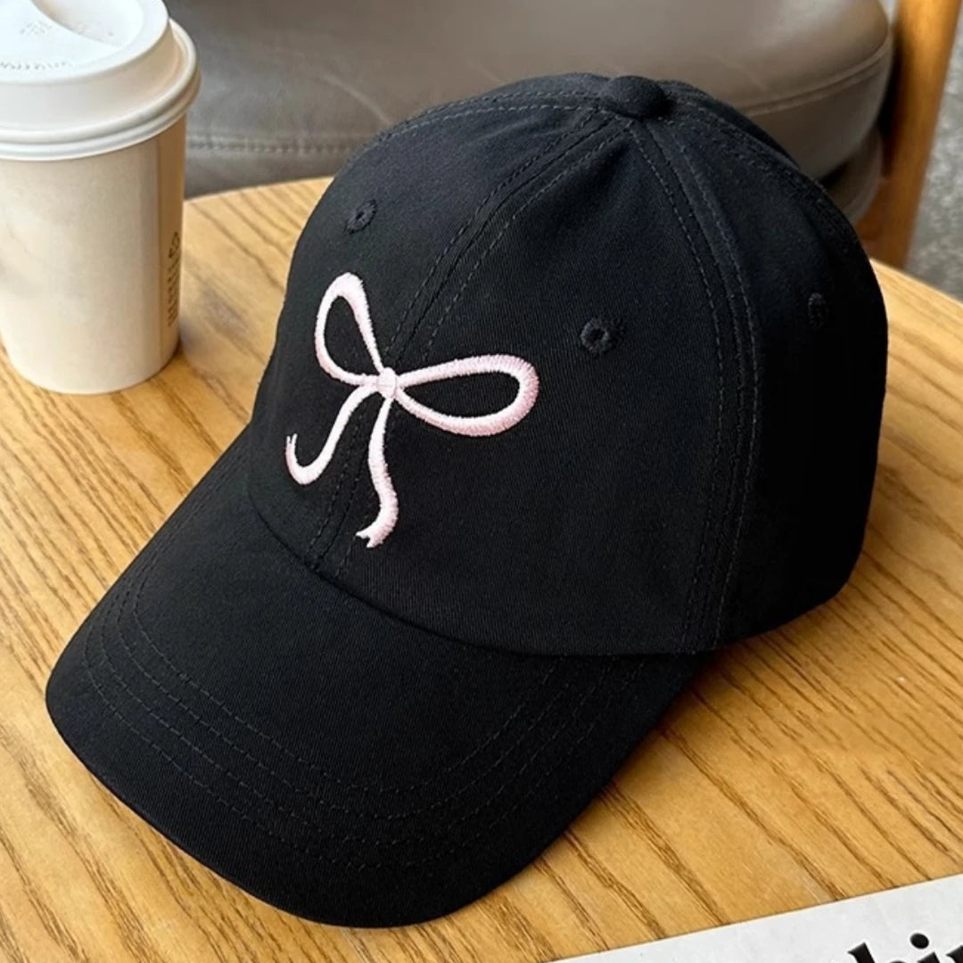 Embroidered Bow Cap Soft Fashion Baseball Cap