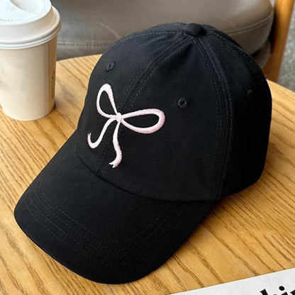 Embroidered Bow Cap Soft Fashion Baseball Cap