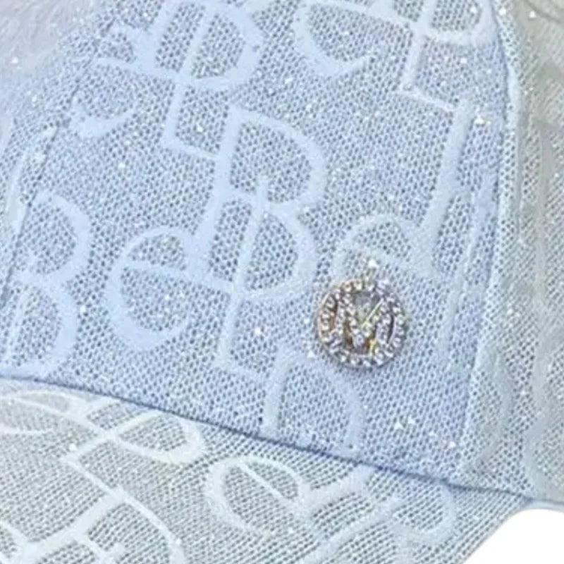 Lightweight Glittery Logo Breathable Summer Baseball Cap For Women