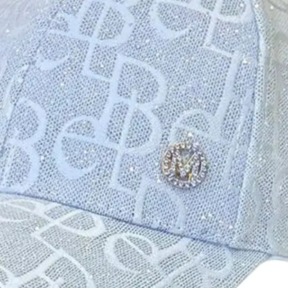 Lightweight Glittery Logo Breathable Summer Baseball Cap For Women
