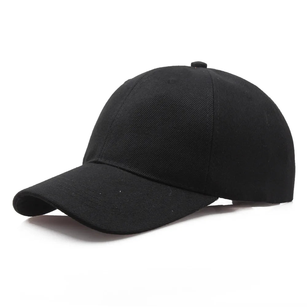 Unisex Solid Black Baseball Cap