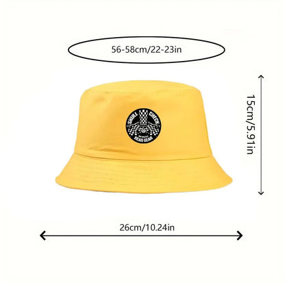 SPULL CHECKY Printed Black Bucket Hat Wide Brim Summer