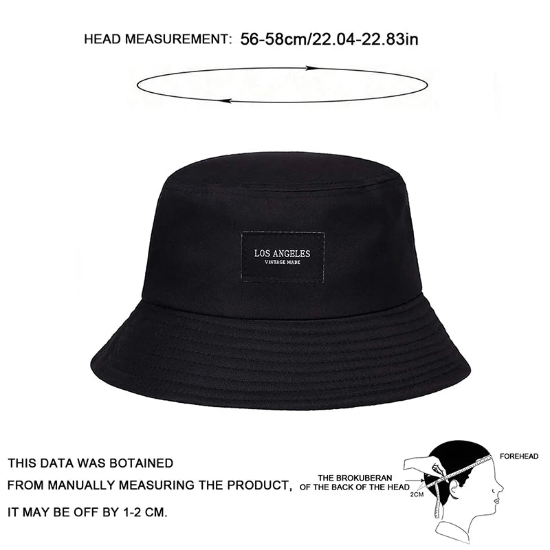 Unisex LOS ANGELES Letter Sticker Bucket Hats Fishermen Caps