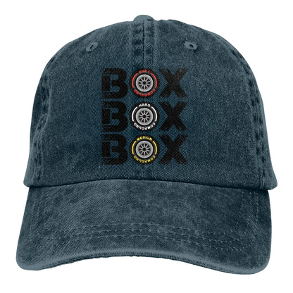 Box Box Box F1 Tyre Compound V2 Baseball Cap Men