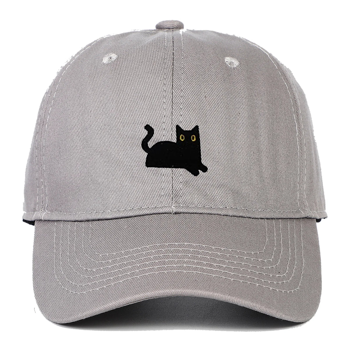 New Cute Cat Embroidery Soft Top Baseball Cap