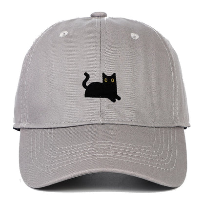 New Cute Cat Embroidery Soft Top Baseball Cap