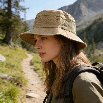 Spring Summer Washed Cotton Mesh Breathable Bucket Hats
