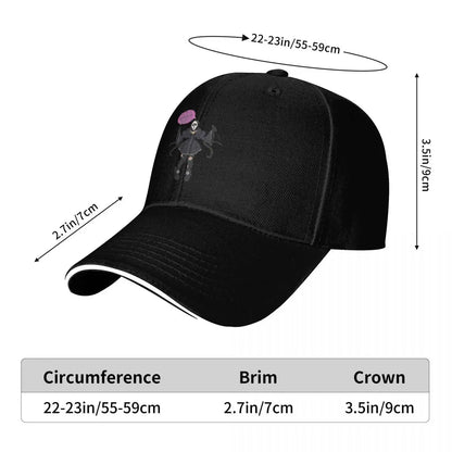 Girl Ghost Face Baseball Cap Adjustable Buckle Closure Moisture Wicking
