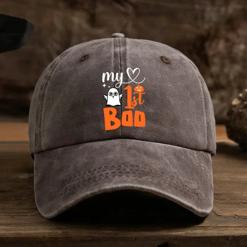 Baseball Cap Ghost Pumpkin Heart Graphic
