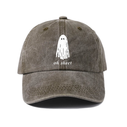 Funny Oh Sheet Ghost Graphic Baseball Cap