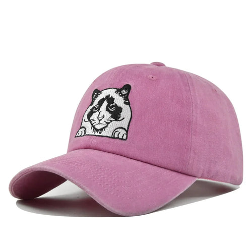 Vintage Cat Embroidery Baseball Cap