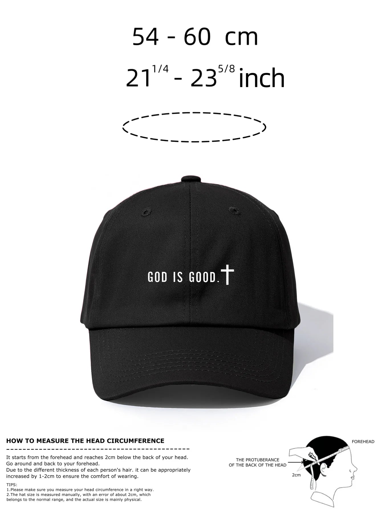 GOD IS GOOD Print Baseball Cap For Adults