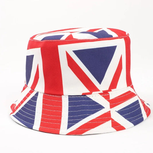 Reversible Union Jack Print Bucket Hat Fisherman Hat For Women Men