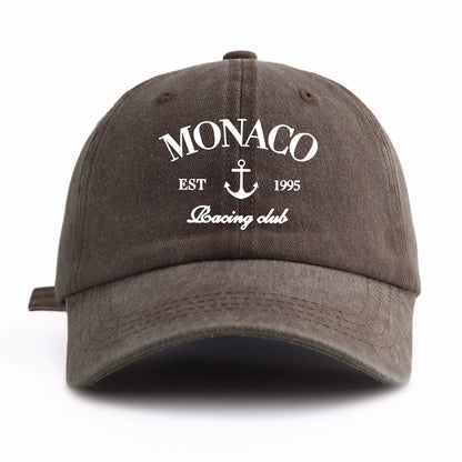 MONACO Print Washed Baseball Cap For Adults