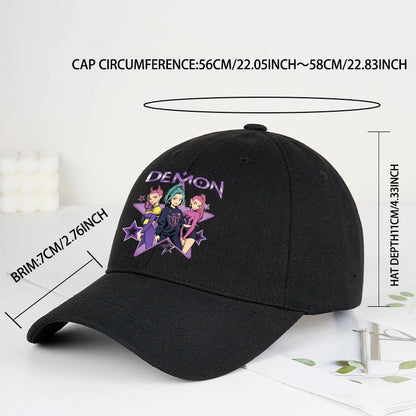 Demon Girl Group Cartoon Print Baseball Cap