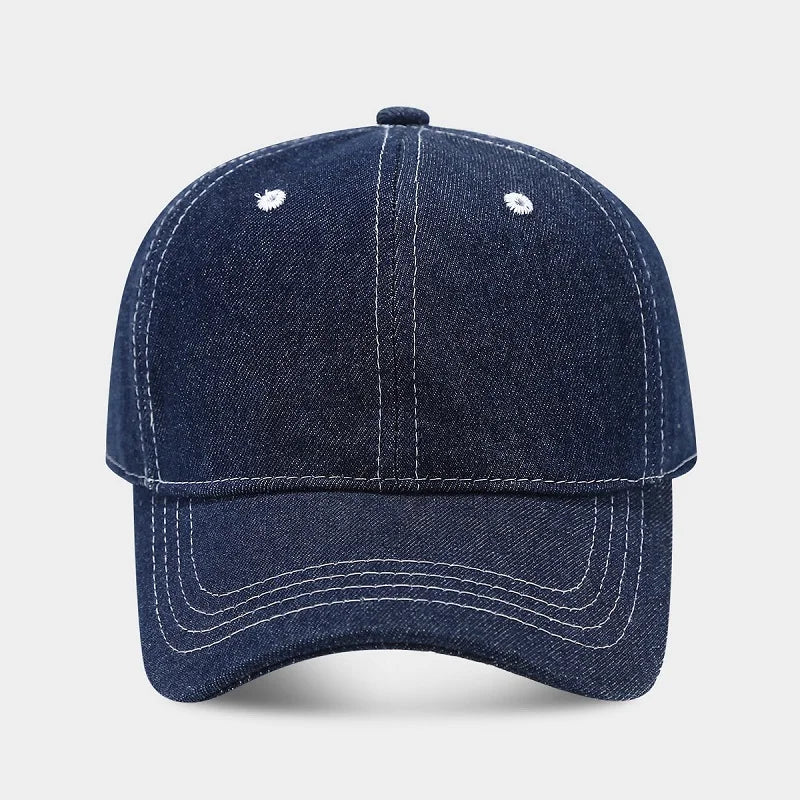 Fashion Korean Solid Color Denim Baseball Cap Women Men