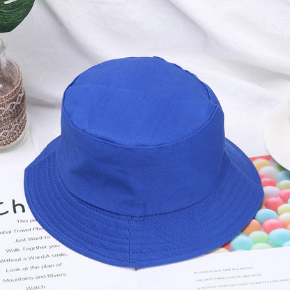 Fashion Cotton Bucket Hats Summer Foldable Sunscreen Panama Hat Solid Color