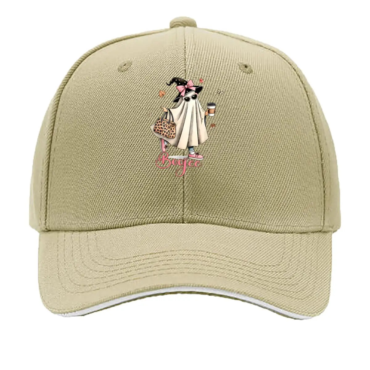 Boojee Halloween Ghost Leopard Bag Coffee Sandwich Baseball Cap