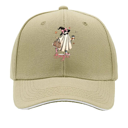 Boojee Halloween Ghost Leopard Bag Coffee Sandwich Baseball Cap