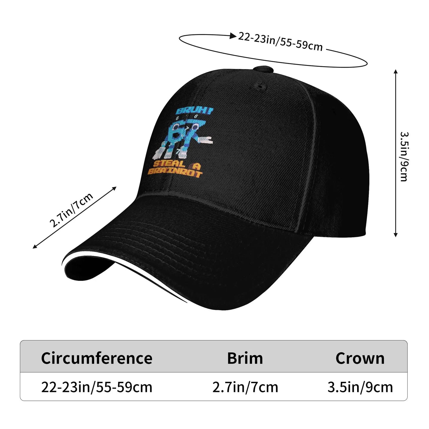 67 Six Seven 6-7 Baseball Cap Popular Steal Brainrot Gaming Meme