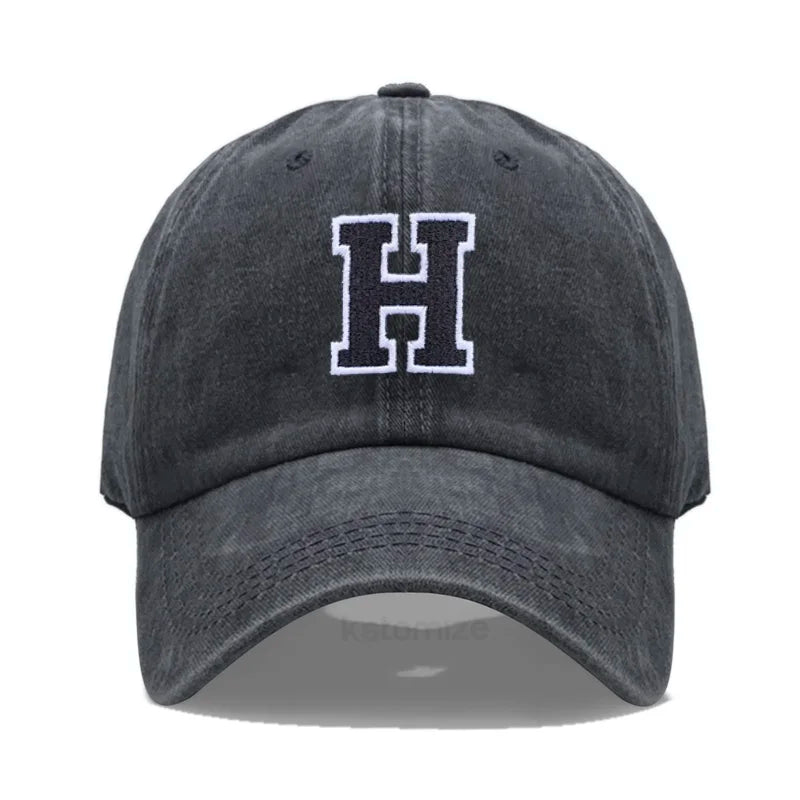 Initial Letter A-Z Embroider Baseball Cap