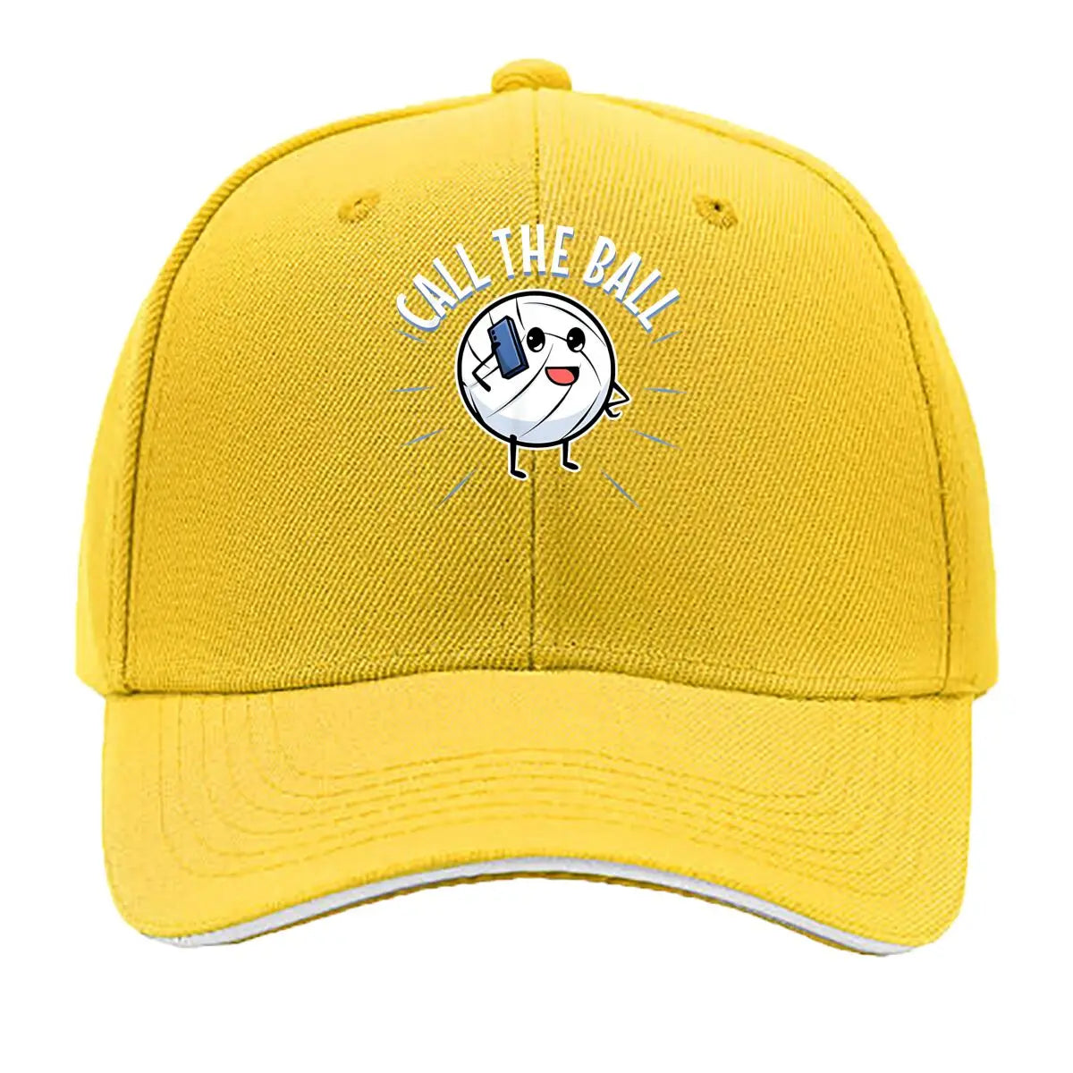 Call The Ball Volleyball Cartoon Black Sandwich Baseball Cap