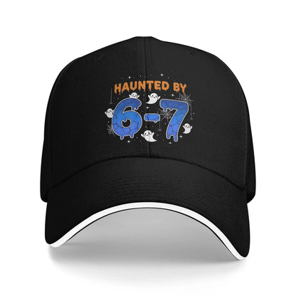 Haunted By 67 Meme Halloween Funny Spooky Haunted Baseball Cap