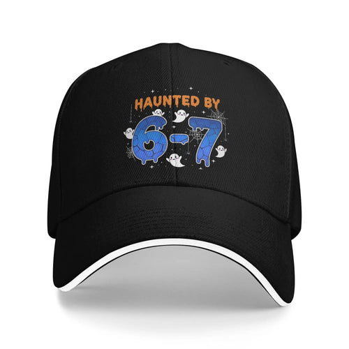 Haunted By 67 Meme Halloween Funny Spooky Haunted Baseball Cap