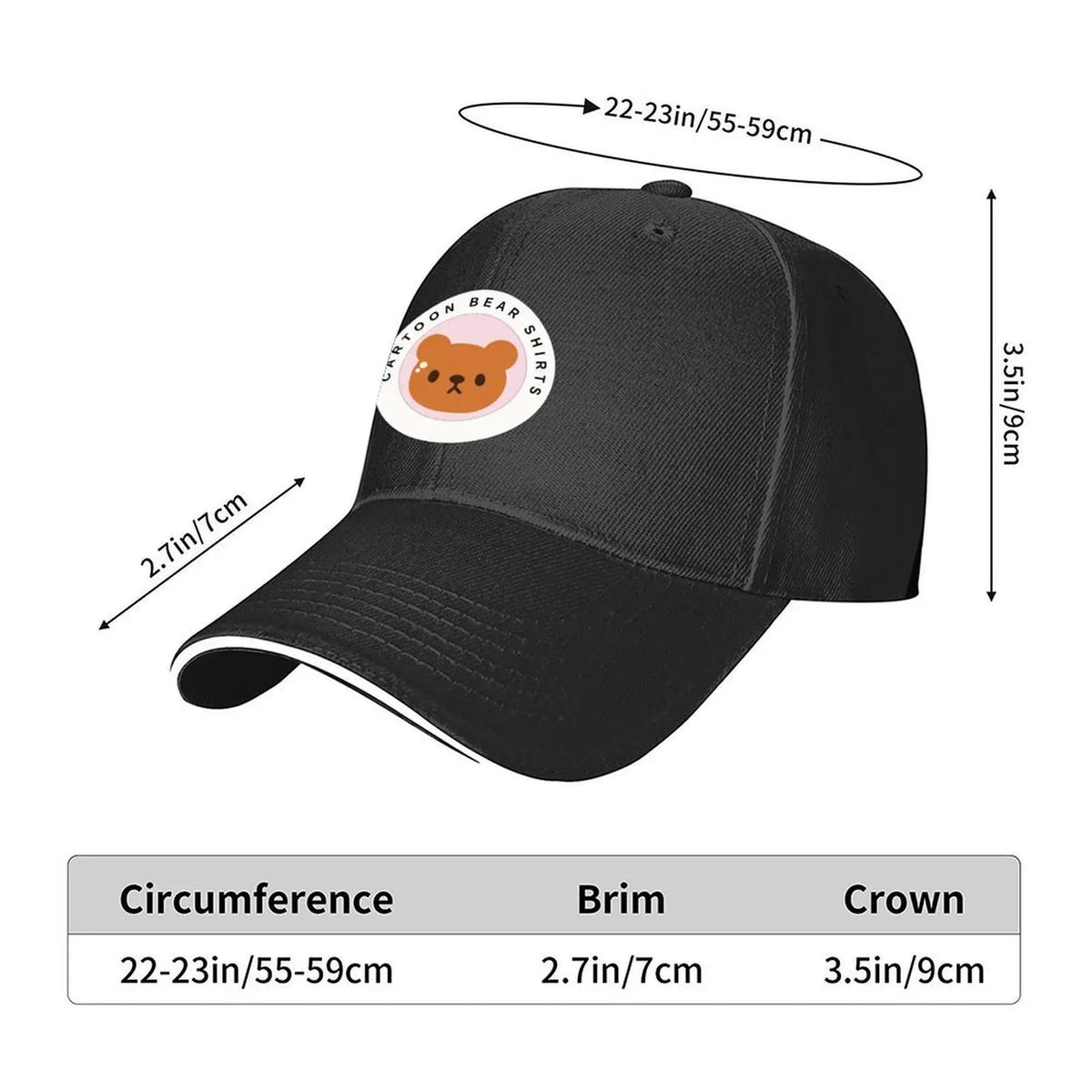 Cartoon Bear Logo Shirt Baseball Cap
