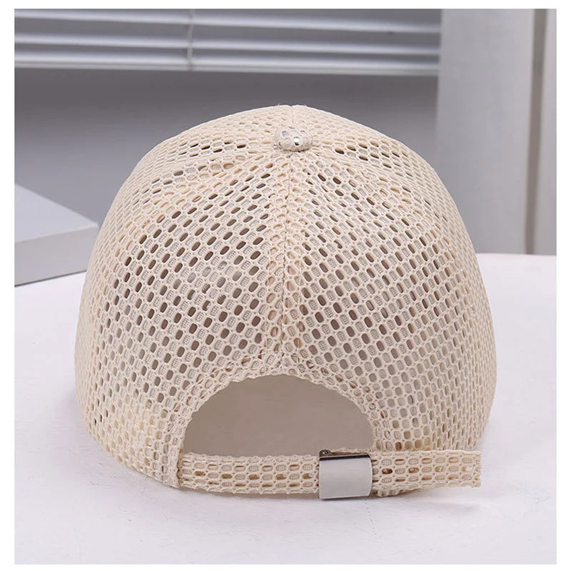 Summer Solid Color Breathable Mesh Sun Protection Baseball Cap