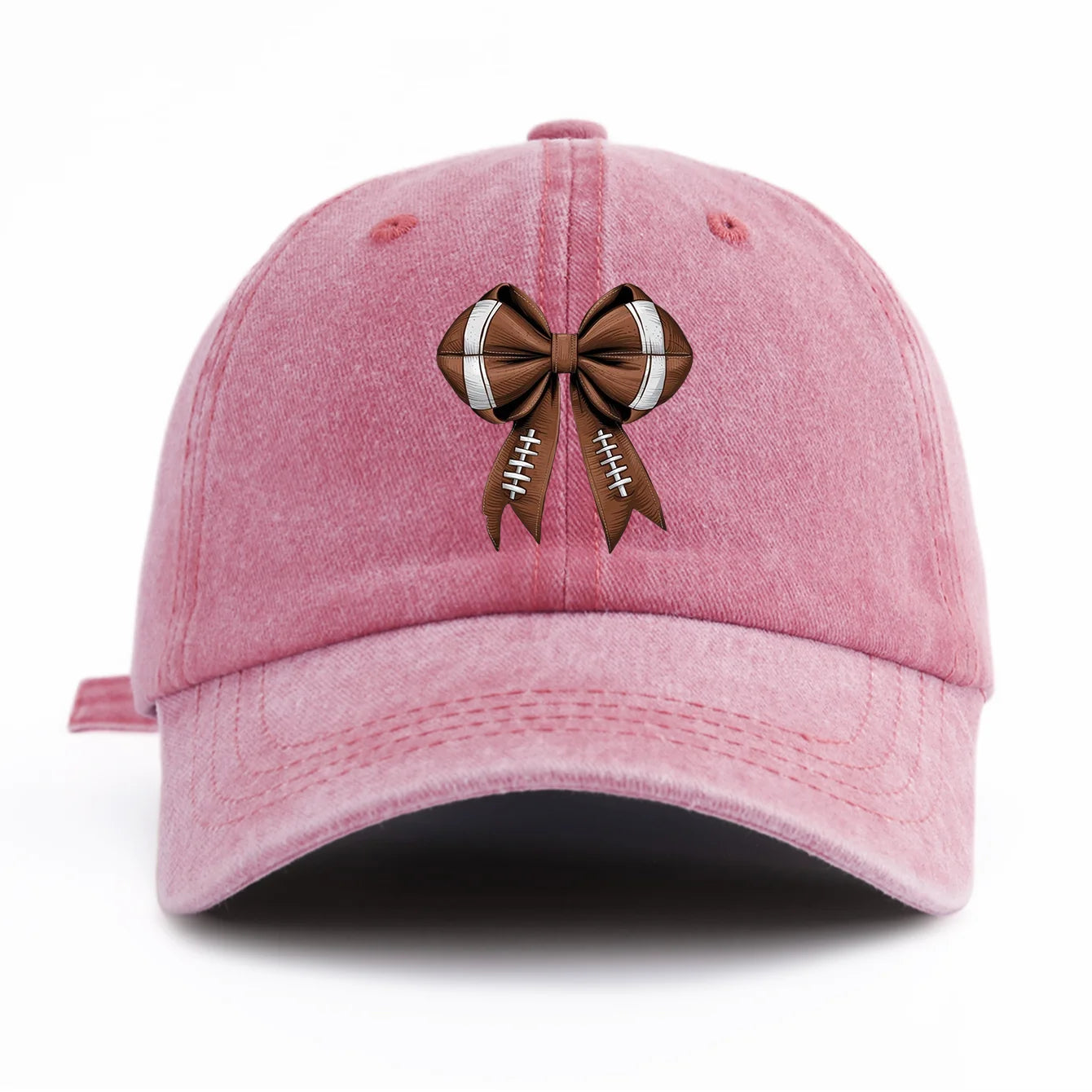 Bow Print Washed Baseball Cap For Adults