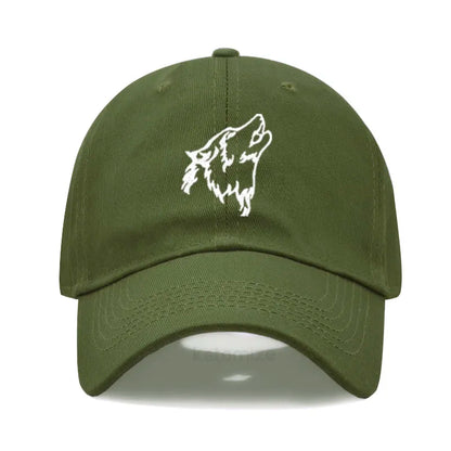 Wolf Embroidered Baseball Cap For Women Men