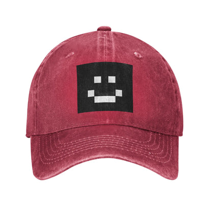 Quackity Merch Smile Logo Washed Denim Cap Casual Baseball Caps