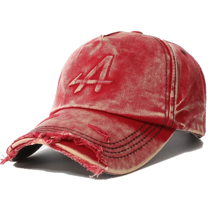 New Women Washed Cotton Cap Letter-A Embroidery Vintage Baseball Caps Female