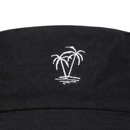 Unisex Coconut Tree Embroidery Double Sided Wearing Bucket Hats