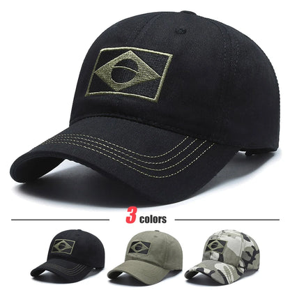 Unisex Brazilian Flag Embroidery Tactical Baseball Cap Classic Fashion Men Women