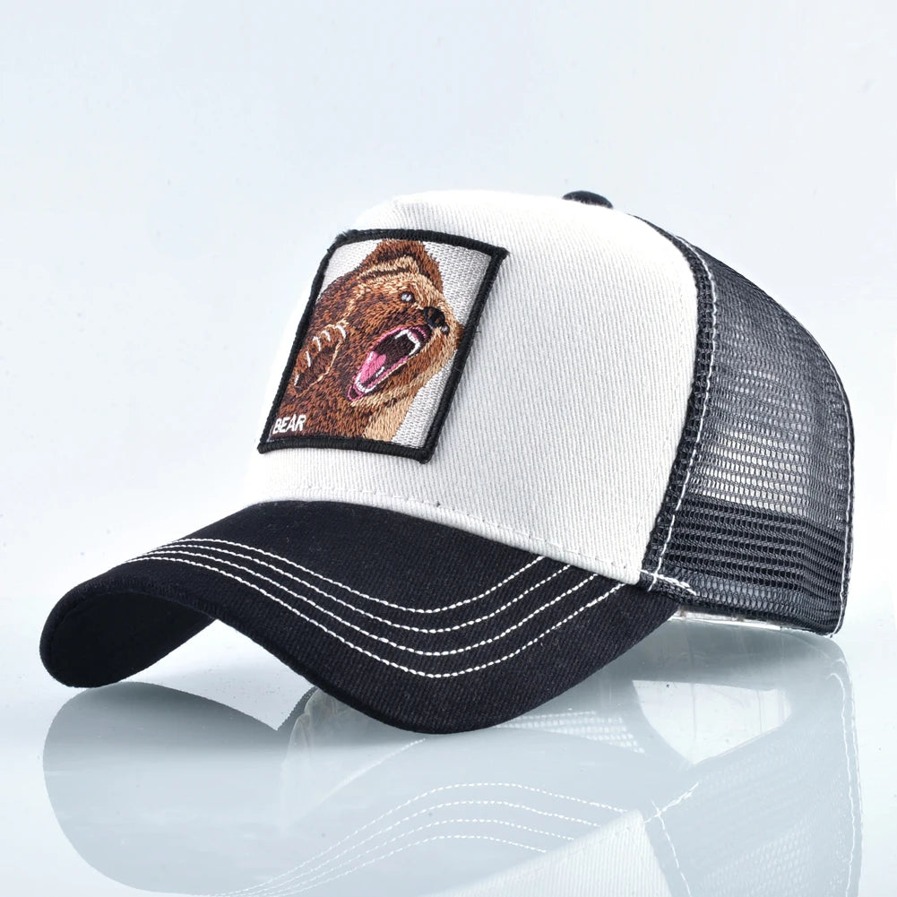 Four Seasons Snapback Baseball Cap Men Fashion Bear Embroidery