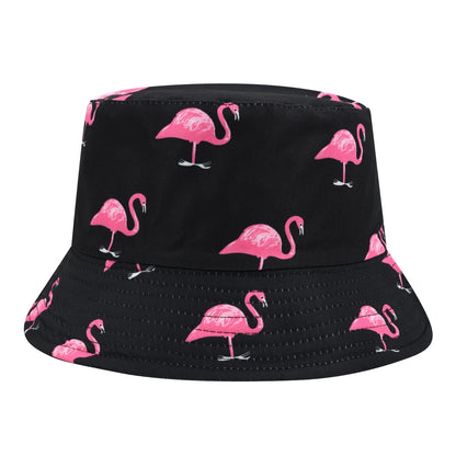 Double-sided Yellow Duck Print Pattern Panama Summer Sunscreen Fisherman Cap Bucket Hat