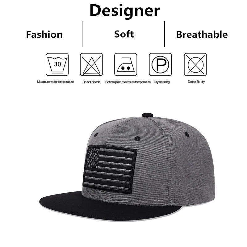 Unisex American Flag Embroidery Hip-Hop Hats Outdoorat