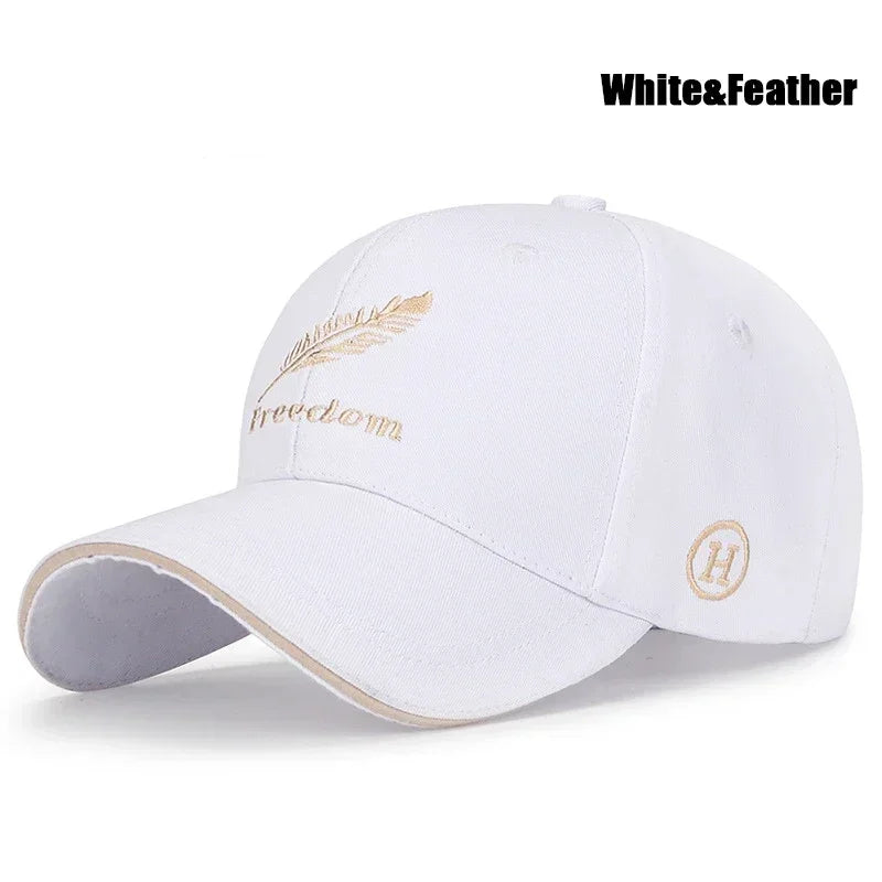 Feather Wheat Ear Embroidery Cotton Baseball Cap