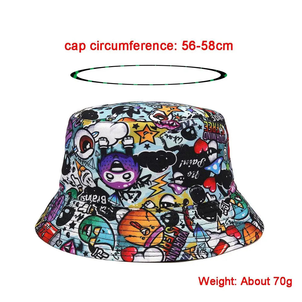Reversible Sport Outdoor Sunscreen Caps Animal Letter Print Panama Bucket Hat