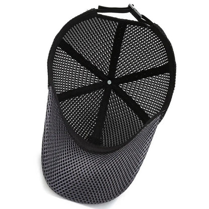 Men's Mesh Baseball Cap Breathable Summer Caps Outdoor Fishing Hats Bone Gorras
